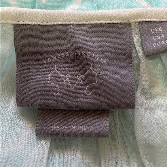 Sheer embroidered and gold beaded peasant blouse with wide bell sleeves - Picture 8 of 8